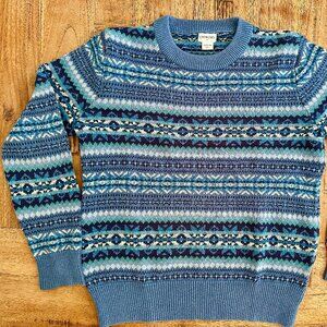 Crewcuts Blue Multicolor Fair Isle Sweater